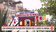 Delincuente roba en colegio de Comas y lo liberan horas después
