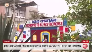 Delincuente roba en colegio de Comas y lo liberan horas después/ América Noticias