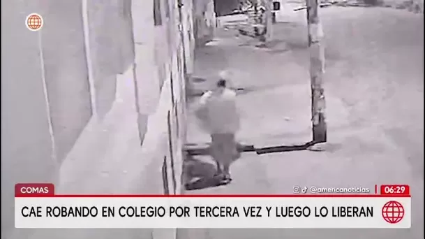 Robó en colegio de Comas por tercera vez y fue liberado tras su captura/ América Noticias