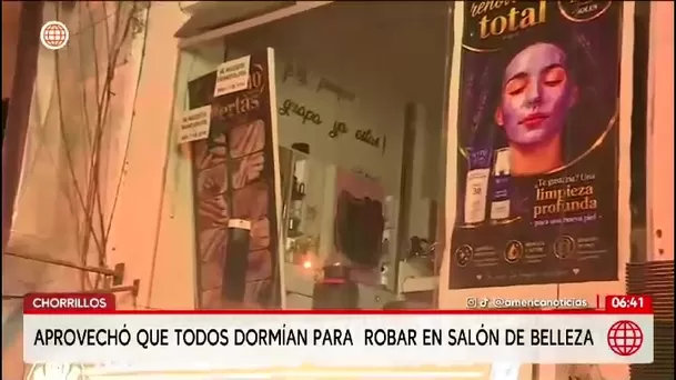 Delincuente roba salón de belleza en Chorrillos/ América Noticias Delincuente roba salón de belleza en Chorrillos/ América Noticias