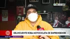 Delincuente roba motocicleta de emprendedor