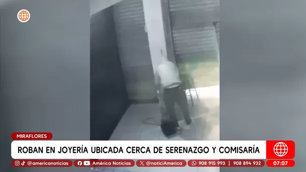 Delincuente desvalijó joyería en Miraflores. Foto: América TV