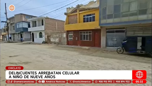 Delincuentes arrebatan celular a niño de 9 años en Chiclayo. Foto: América Noticias Delincuentes arrebatan celular a niño de 9 años en Chiclayo. Foto: América Noticias