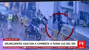 Delincuentes asaltan a cambista a plena luz del día en el Cercado de Lima. Foto y video: América Noticias