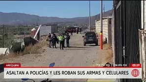 Delincuentes asaltan a policías y roban fusil AKM en Arequipa. Foto y video: América Noticias