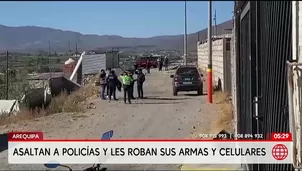 Delincuentes asaltan a policías y roban fusil AKM en Arequipa. Foto y video: América Noticias