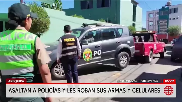 Delincuentes asaltan a policías y roban fusil AKM en Arequipa. Foto: América Noticias Delincuentes asaltan a policías y roban fusil AKM en Arequipa. Foto: América Noticias
