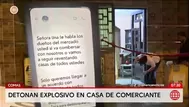 Delincuentes detonan explosivo en una casa en Comas