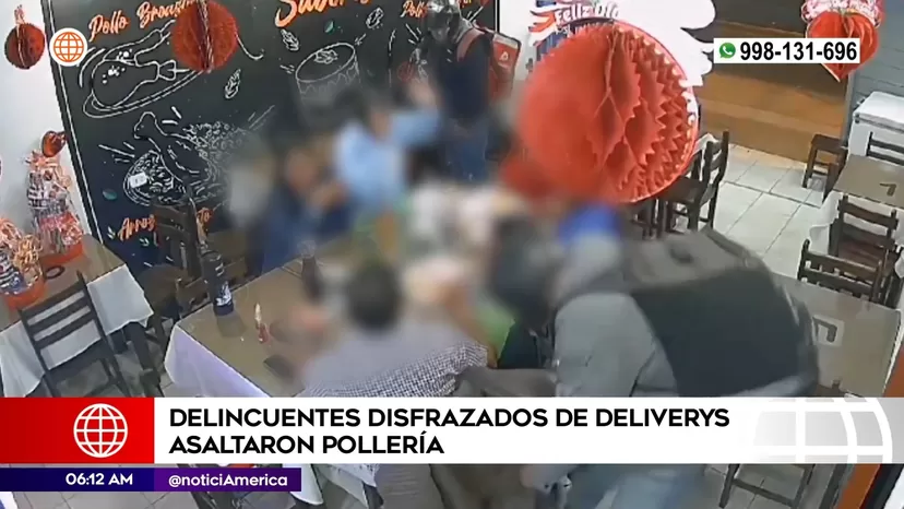 Delincuentes disfrazados de repartidores de comida asaltaron pollería en San Juan de Miraflores