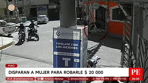 Delincuentes disparan a mujer para robarle 20 mil dólares en Juliaca, Puno. Foto: América Noticias