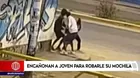 Delincuentes encañonan a joven para robarle su mochila