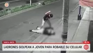 Delincuentes golpean a joven en asalto en Santa Anita