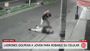 Delincuentes golpean a joven en asalto en Santa Anita. Foto y video: América Noticias