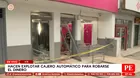Delincuentes hacen explotar cajero automático en Ate