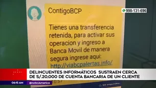 Delincuentes informáticos robaron 20 000 soles. América Noticias