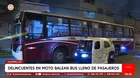Delincuentes en moto balean bus lleno de pasajeros en Chorrillos