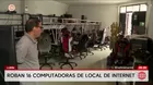 Delincuentes roban 16 CPU de un local de internet en Lurín
