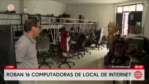 Delincuentes roban 16 CPU de un local de internet en Lurín. Foto y video: América Noticias