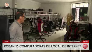 Delincuentes roban 16 CPU de un local de internet en Lurín. Foto y video: América Noticias
