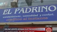 Delincuentes robaron 70 mil soles de la tienda El Padrino de SJL