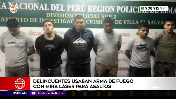 Delincuentes usaban arma de fuego con mira láser para asaltos. Foto: América Noticias