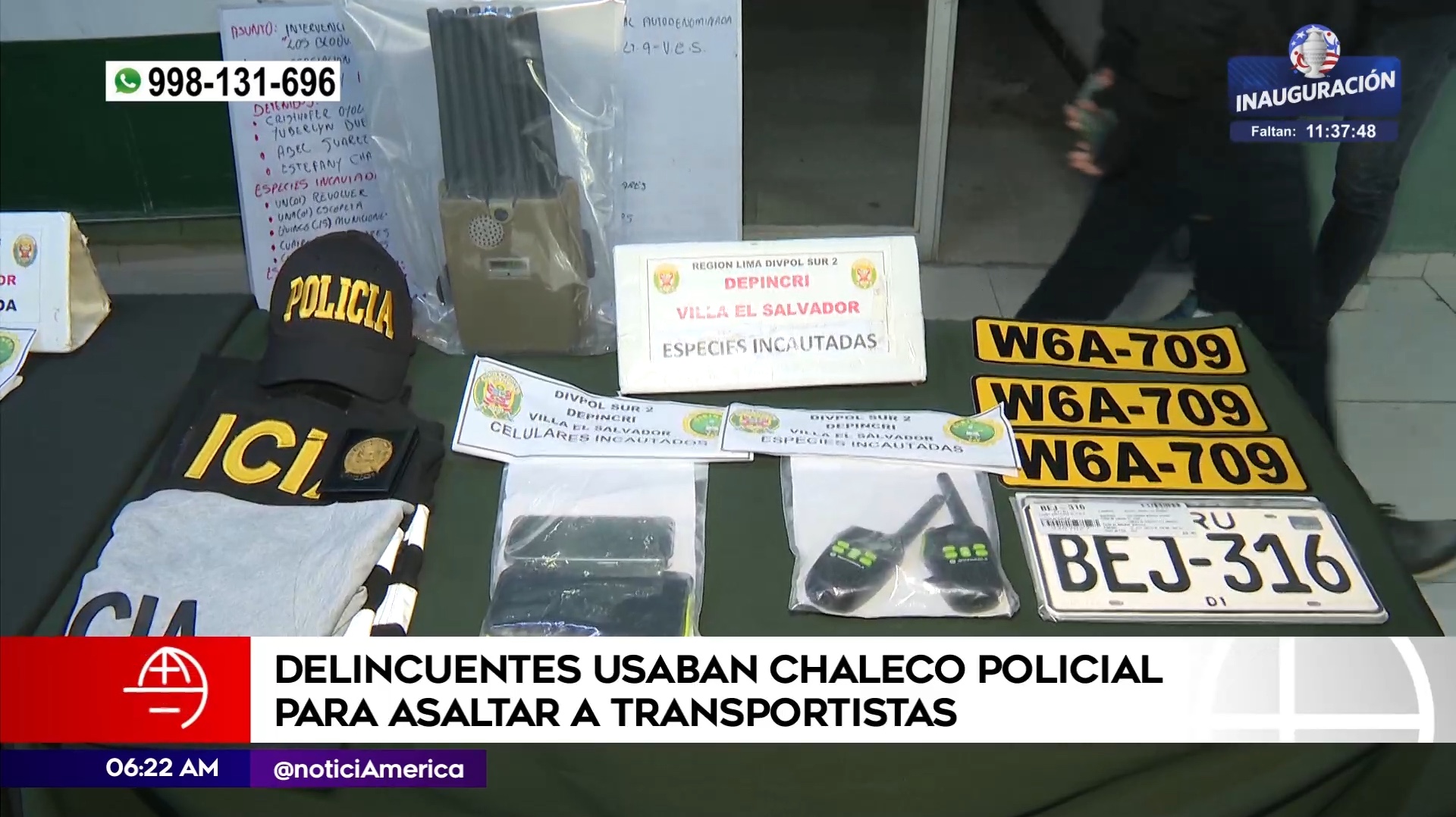 Delincuentes usaban chaleco policial para asaltar. Foto: América Noticias