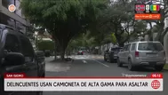 Delincuentes usan camioneta de alta gama para robo en San Isidro