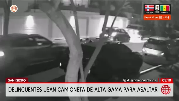 Delincuentes usan camioneta de alta gama para robo en San Isidro. Foto: América Noticias