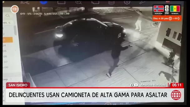 Delincuentes usan camioneta de alta gama para robo en San Isidro. Foto: América Noticias