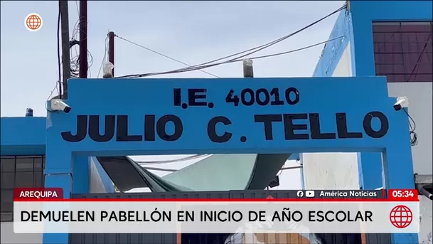 Demuelen pabellón de colegio a días del año escolar. Foto: América Noticias