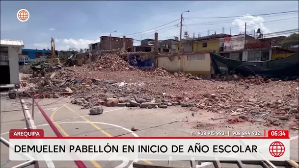 Demuelen pabellón de colegio a días del año escolar. Foto: América Noticias