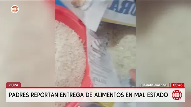 Denuncian alimentos con gusanos de Wasi Mikuna en Piura. Foto: América Noticias