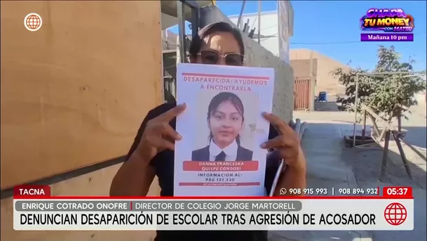 Denuncian desaparición de escolar en Tacna. Foto: América Noticias Denuncian desaparición de escolar en Tacna. Foto: América Noticias