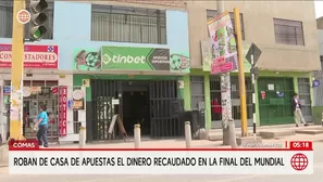 Denuncian robo de 2 mil soles en casa de apuestas en Comas. Foto y video: América Noticias