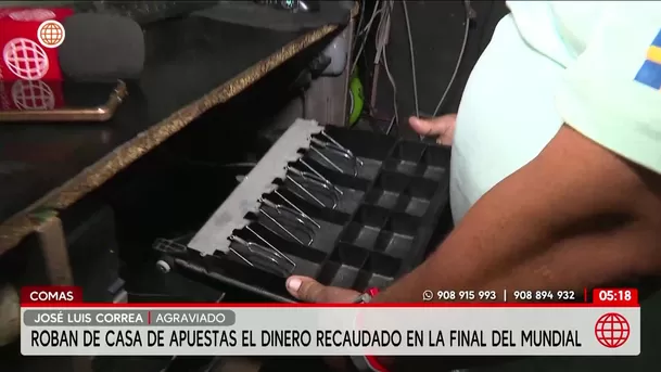 Denuncian robo de 2 mil soles en casa de apuestas en Comas. Foto: América Noticias Denuncian robo de 2 mil soles en casa de apuestas en Comas. Foto: América Noticias