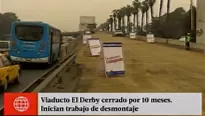 Cierre del viaducto de San Borja Norte. Foto: captura de TV