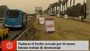 Cierre del viaducto de San Borja Norte. Foto: captura de TV