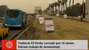 Cierre del viaducto de San Borja Norte. Foto: captura de TV