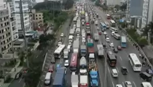 Congestión vehicular en la Panamericana Sur. 