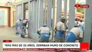 Derriban muro de concreto tras más de 20 años en Ate