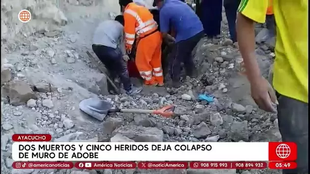 Derrumbe en Ayacucho deja dos muertos y cinco heridos graves. Foto: América Noticias