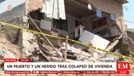 Derrumbe de una casa en Ancón deja un muerto y un herido
