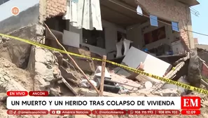 Derrumbe de una casa en Ancón deja un muerto y un herido. Foto y video: América Noticias