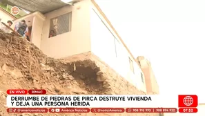 Derrumbe de piedras de pirca destruye vivienda y deja un herido en el Rímac. Foto y video: América Noticias