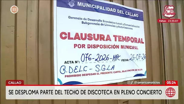 Derrumbe de techo en discoteca deja dos heridos en el Callao. Foto: América Noticias