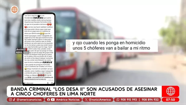 Banda criminal Los Desa II son acusados de asesinar a cinco choferes en Lima norte. Foto: Unidad de investigación
