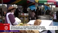 Desalojan a comeciantes de comida del cementerio El Ángel