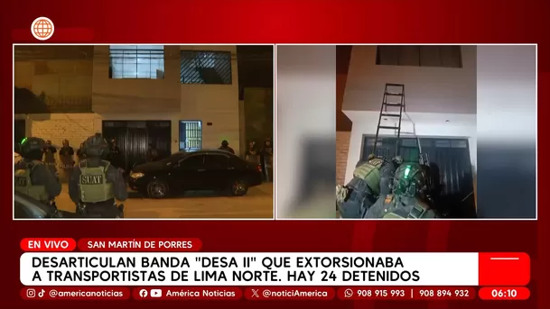 Desarticulan a banda Desa II tras megaoperativo en tres regiones. Foto: América Noticias