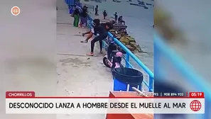 Desconocido lanza a hombre desde el muelle al mar en Chorrillos. Foto y video: América Noticias