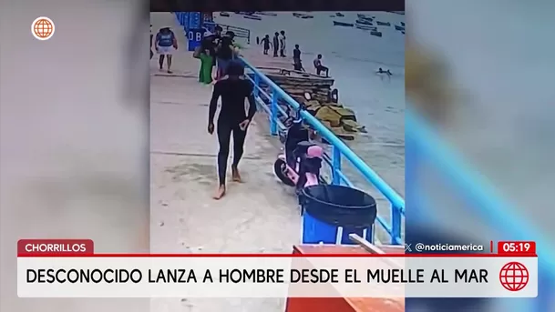 Desconocido lanza a hombre desde el muelle al mar en Chorrillos. Foto: América Noticias